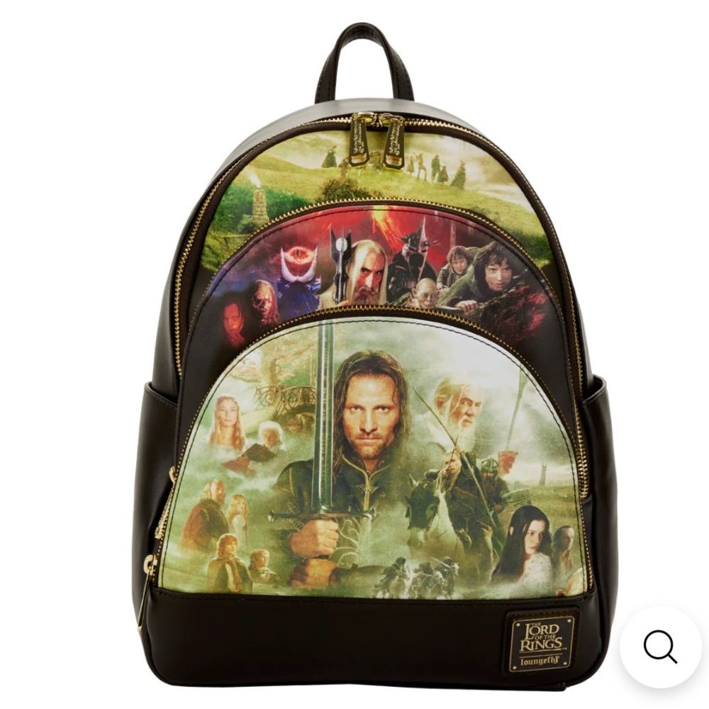 Loungefly Lord of the Rings Trilogy Mini Backpack (Official LOTR Merchandise)